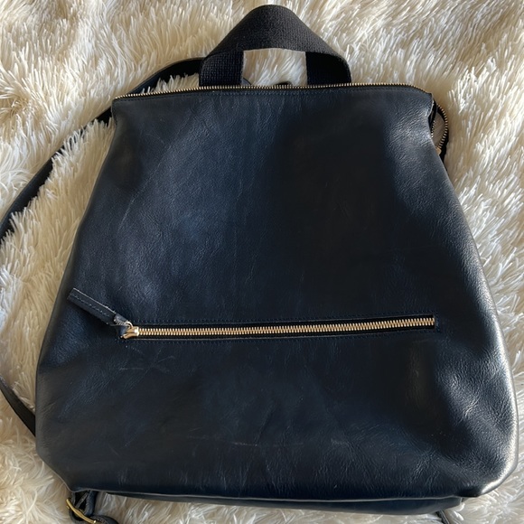 Clare V Navy Remi Backpack - Rustic Navy - Picture 9 of 12